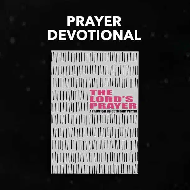 Top Text: Prayer Devotional Mockup of Lord's Prayer Devotional