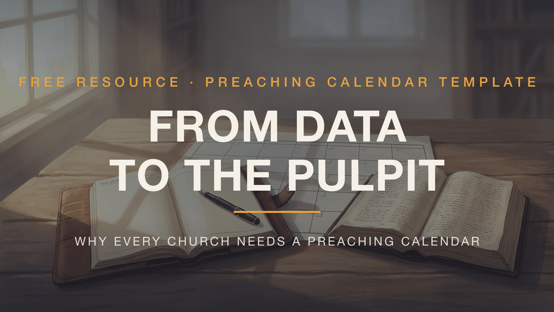 From Data to the Pulpit — free Preaching Calendar Template from Discipleship Dynamics — featured graphic